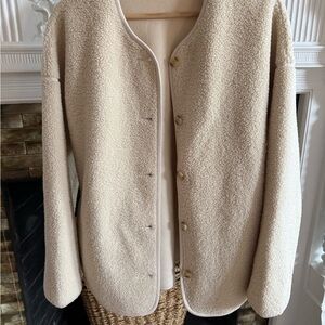 Uniqlo Cream Teddy Jacket